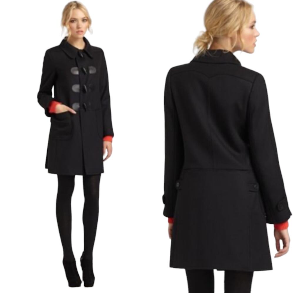 A.P.C. Rue Madame Paris Charlotte Black Wool Duffle Toggle Coat
